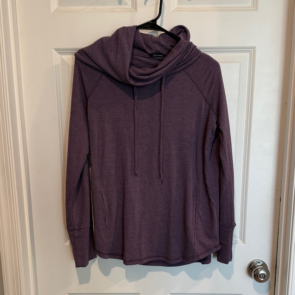 Pink Clover Plum Cowl Neck Pullover